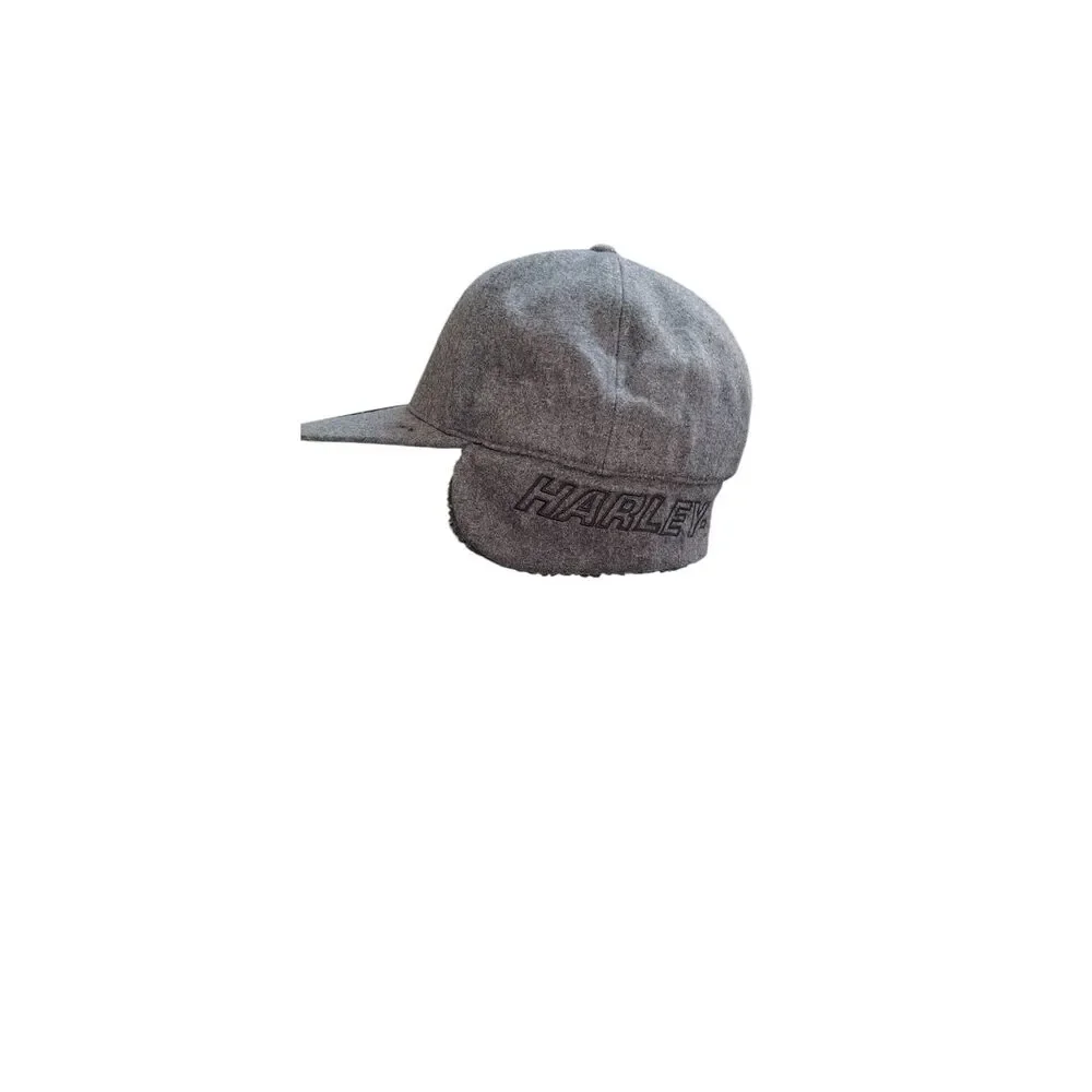 Harley-Davidson Willie G Skull Sherpa Ear Flap Fitted Hat Gray 7 3/8 New